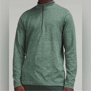 Lululemon Metal Vent Tech 1/2 Zip Smoked Spruce Tidewater Teal Color Size Large